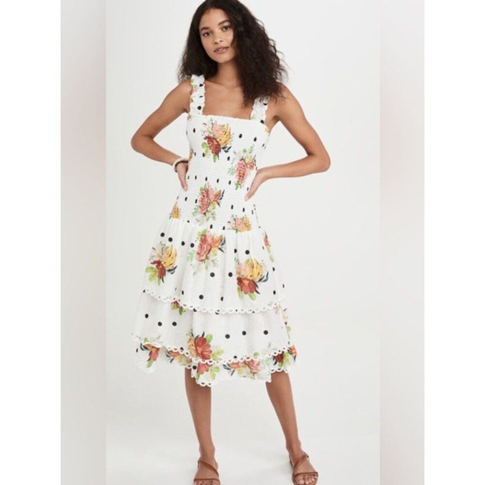 FARM Rio Nanaju Floral Tiered Dress, Size L
